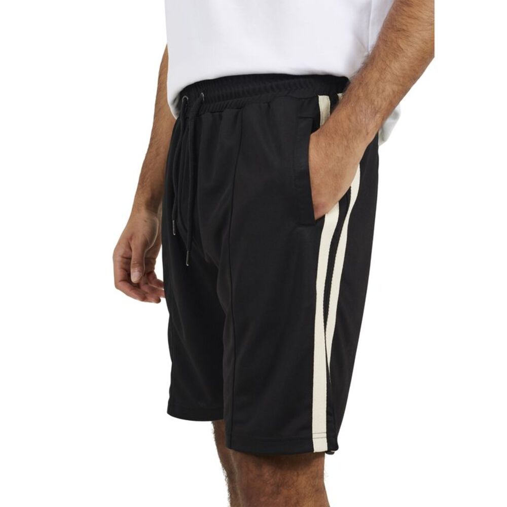 Brave Soul Mens Knitted Tape Shorts / Jet Black